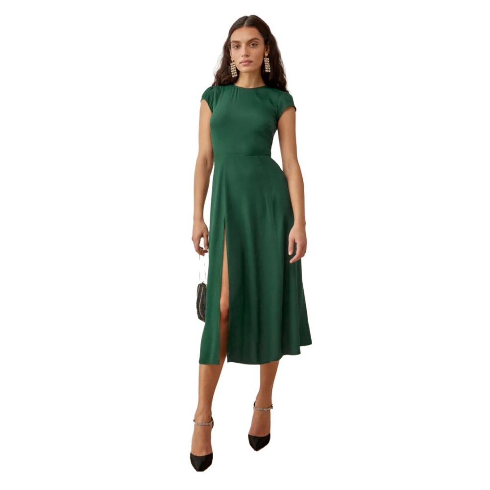 Reformation Gavin Dress in Emerald - Picture 2 of 11